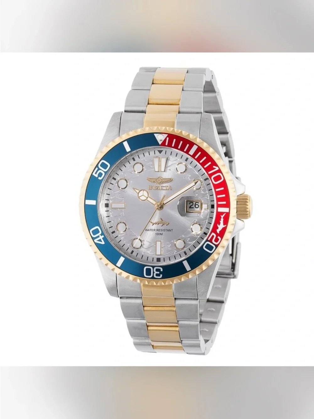 Invicta Pro Driver Currentwave Two-Tone S/S With Blue and Red Bezel NWT